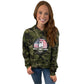 Gals Camo American Flag Hoodie